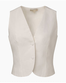 Women | Air Linen Relaxed Vest | White
