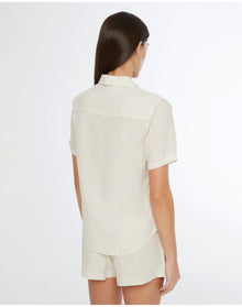 Women | Air Linen Short Sleeve Shirt | Jute White