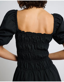 Women | Air Linen Smocked Mini Dress | Black