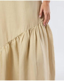 Women | Air Linen Square Neck Maxi Dress | Jute