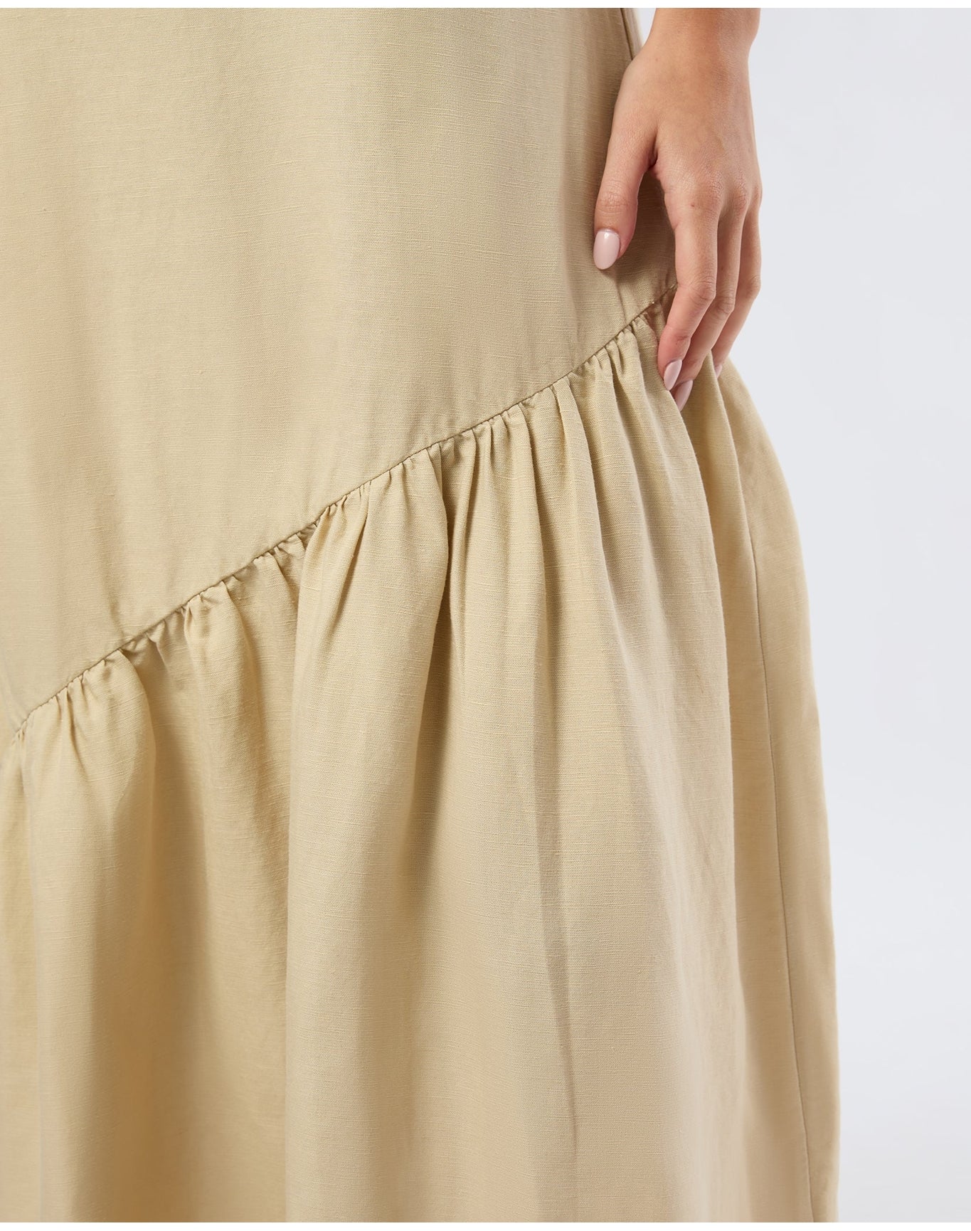 Women | Air Linen Square Neck Maxi Dress | Jute
