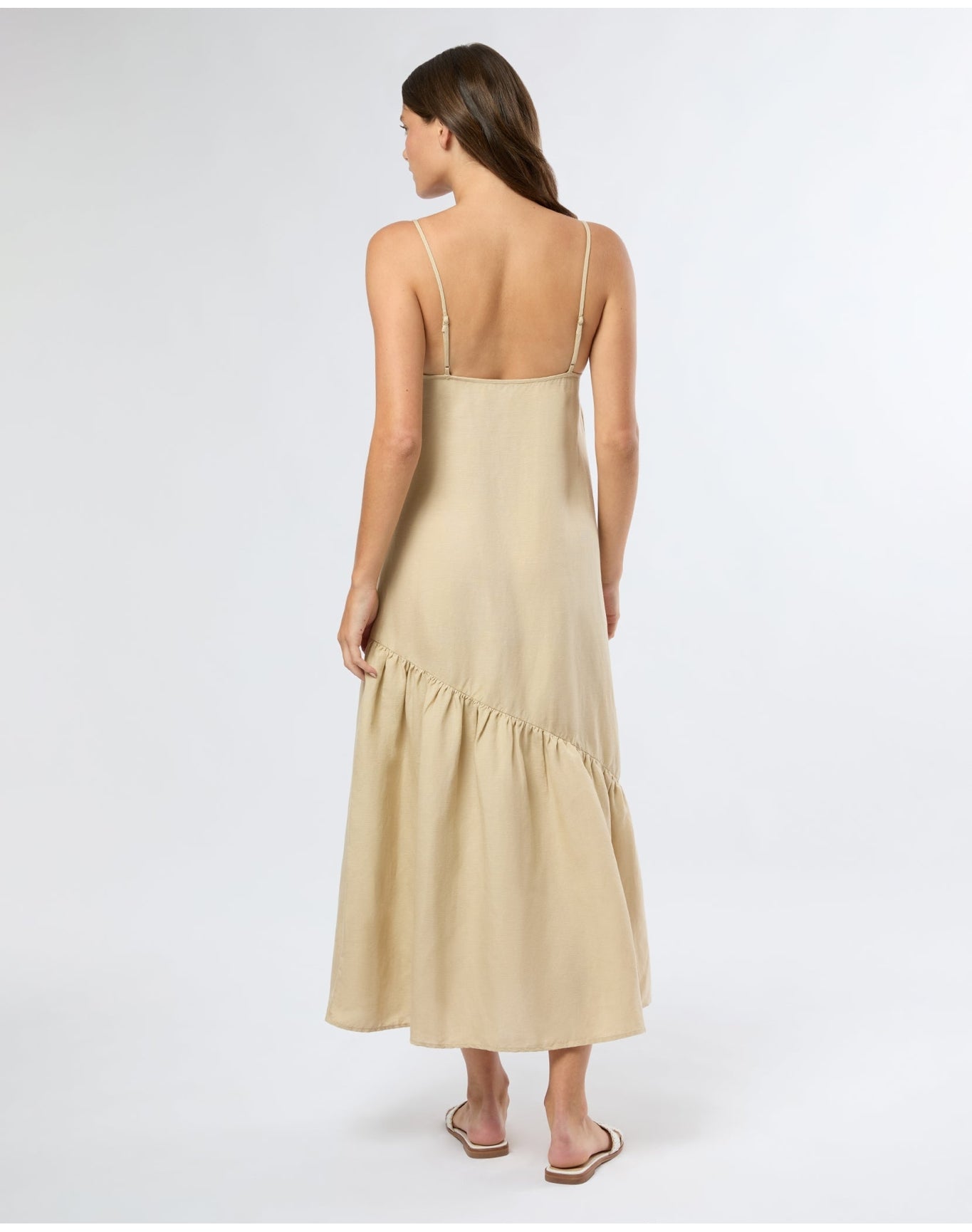 Women | Air Linen Square Neck Maxi Dress | Jute