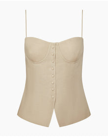 Women | Air Linen Underwire Corset Top | Jute