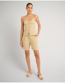 Women | Air Linen Underwire Corset Top | Jute