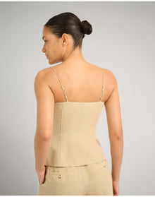 Women | Air Linen Underwire Corset Top | Jute