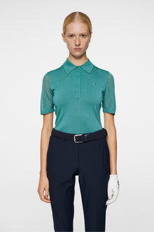 Women | Amandine Knitted Polo | Teal
