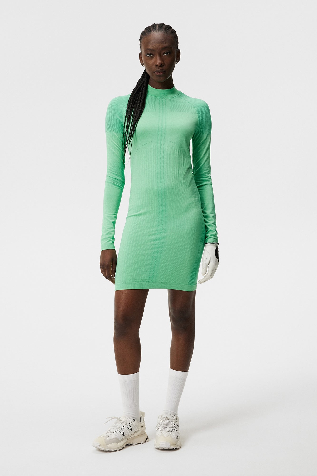 Women | Amber Seamless Dress | Elange | Jade Cream Melange