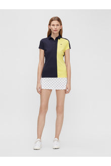 Women | Amelie Golf Skirt Print | Polka Dot White Navy