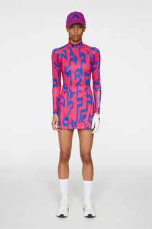 Women | Amelie Mid Print Skirt | Glitch Bridge Pink