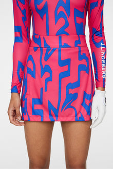 Women | Amelie Mid Print Skirt | Glitch Bridge Pink