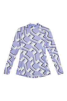Women | Asa Print Soft Compression Top | Bridge Wave Sweet Lavender