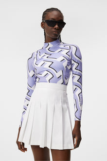 Women | Asa Print Soft Compression Top | Bridge Wave Sweet Lavender