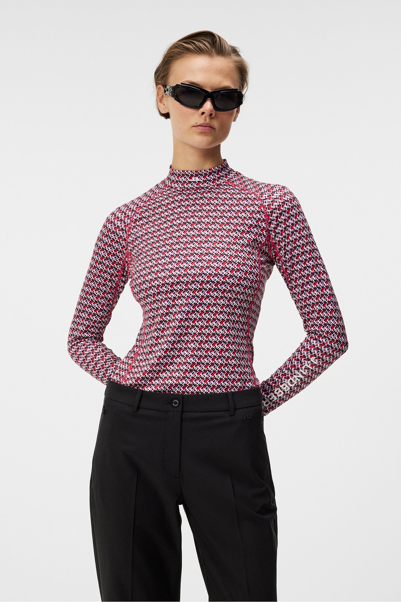 Women | Asa Print Soft Compression Top | JL Micro Bridge Rose Red