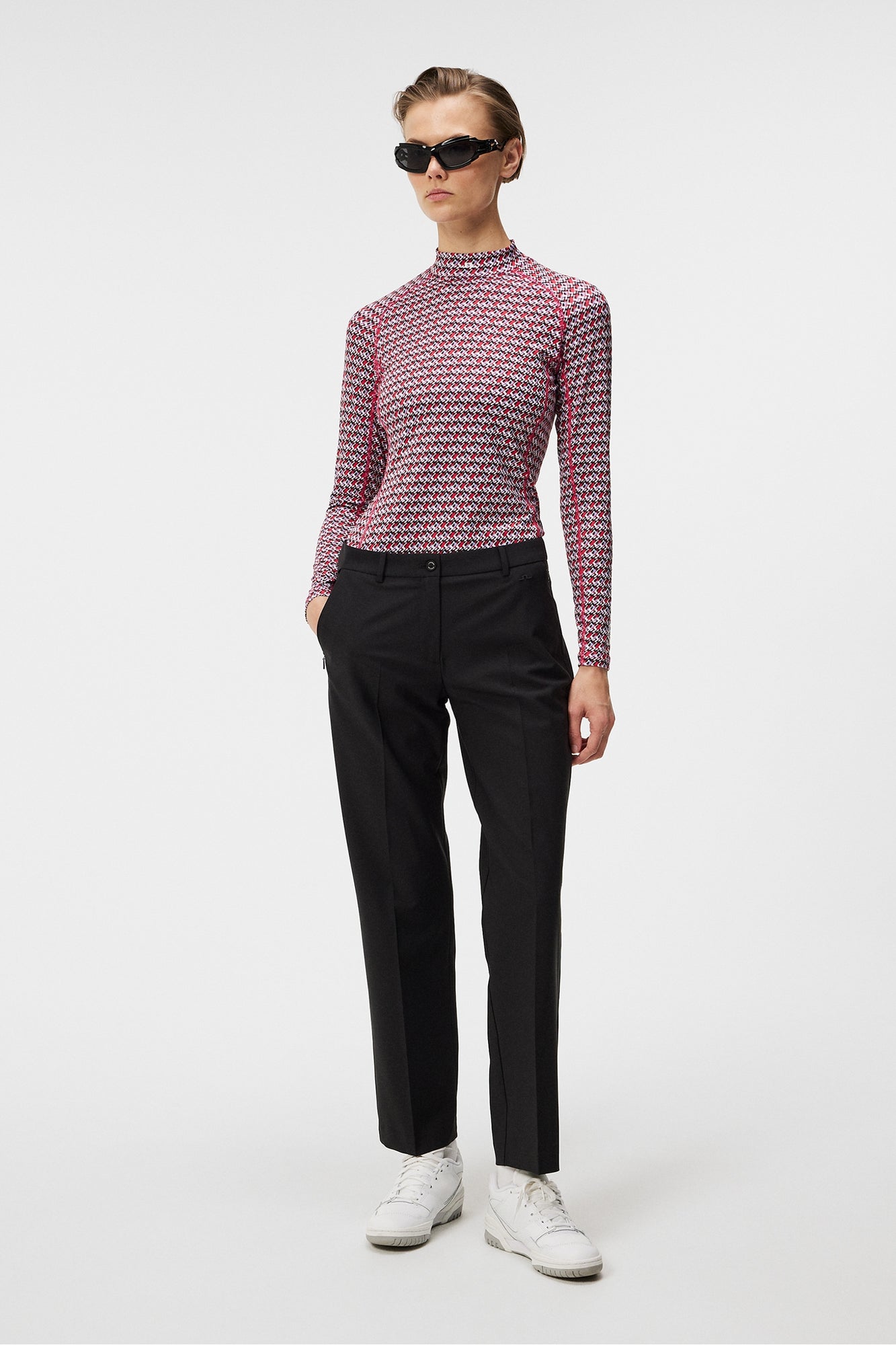 Women | Asa Print Soft Compression Top | JL Micro Bridge Rose Red