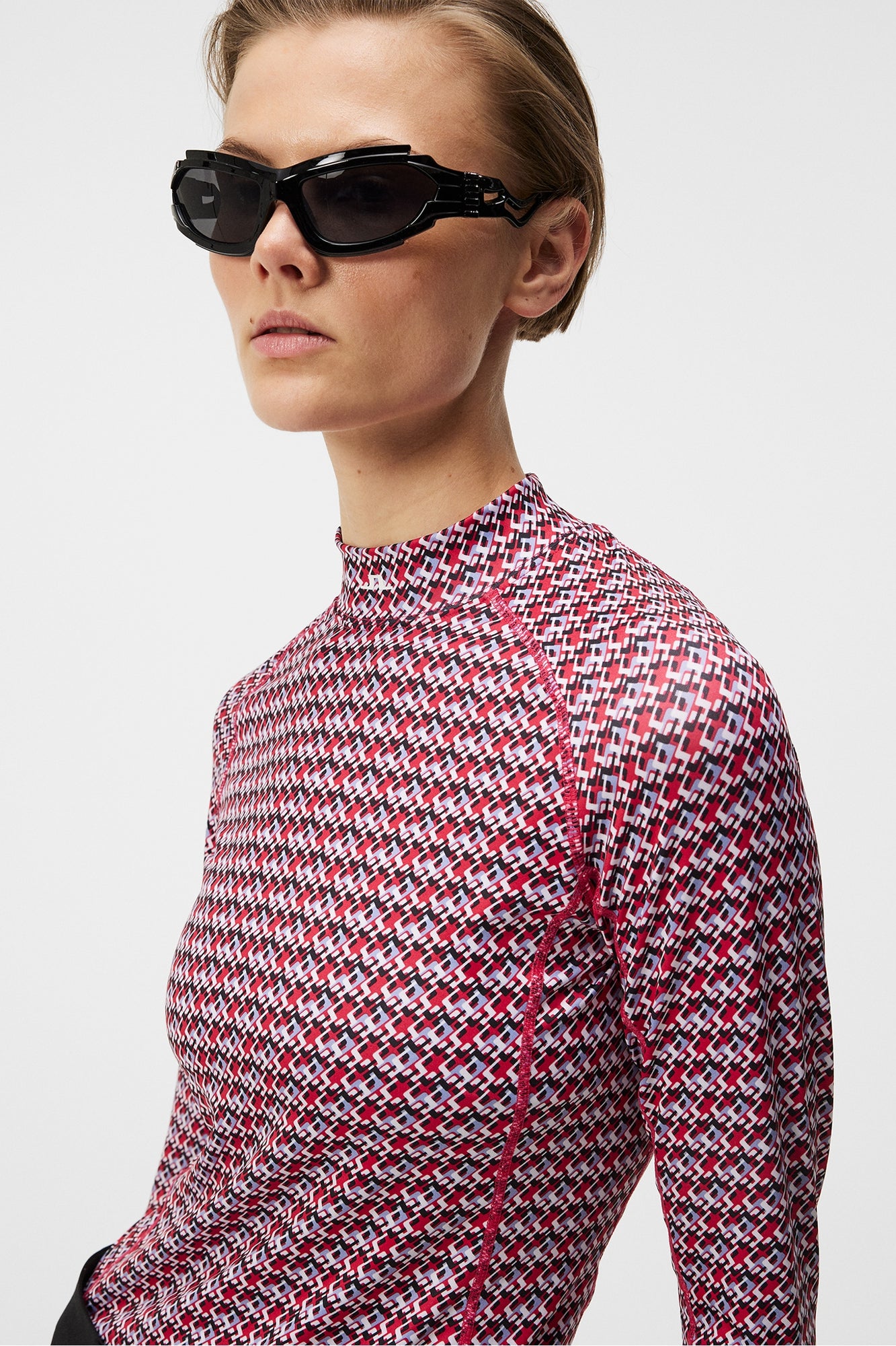 Women | Asa Print Soft Compression Top | JL Micro Bridge Rose Red