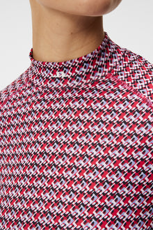 Women | Asa Print Soft Compression Top | JL Micro Bridge Rose Red