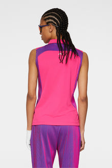 Women | Betsy Sleeveless Polo | Pink Peacock