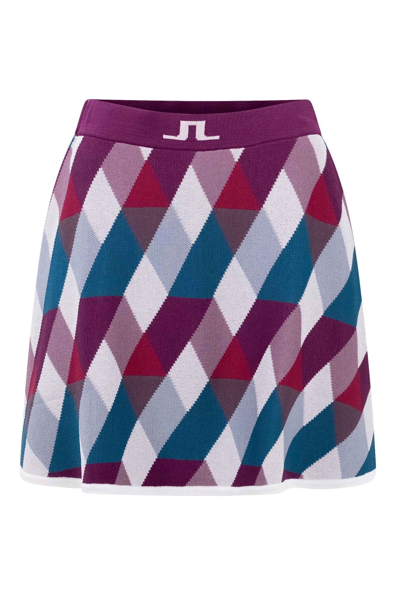 Women | Billa Knitted Golf Skirt | White Argyle
