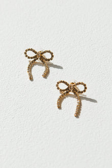 Women | Crystal Bow Stud Earrings | Gold