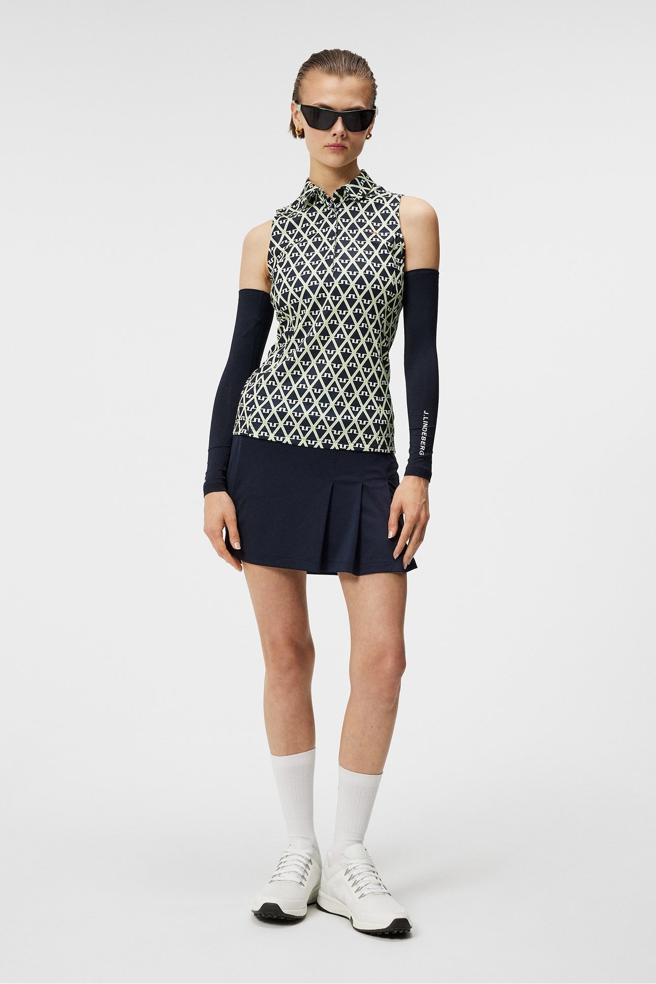 Women | Dena Print Sleeveless Top | Geo JL Navy