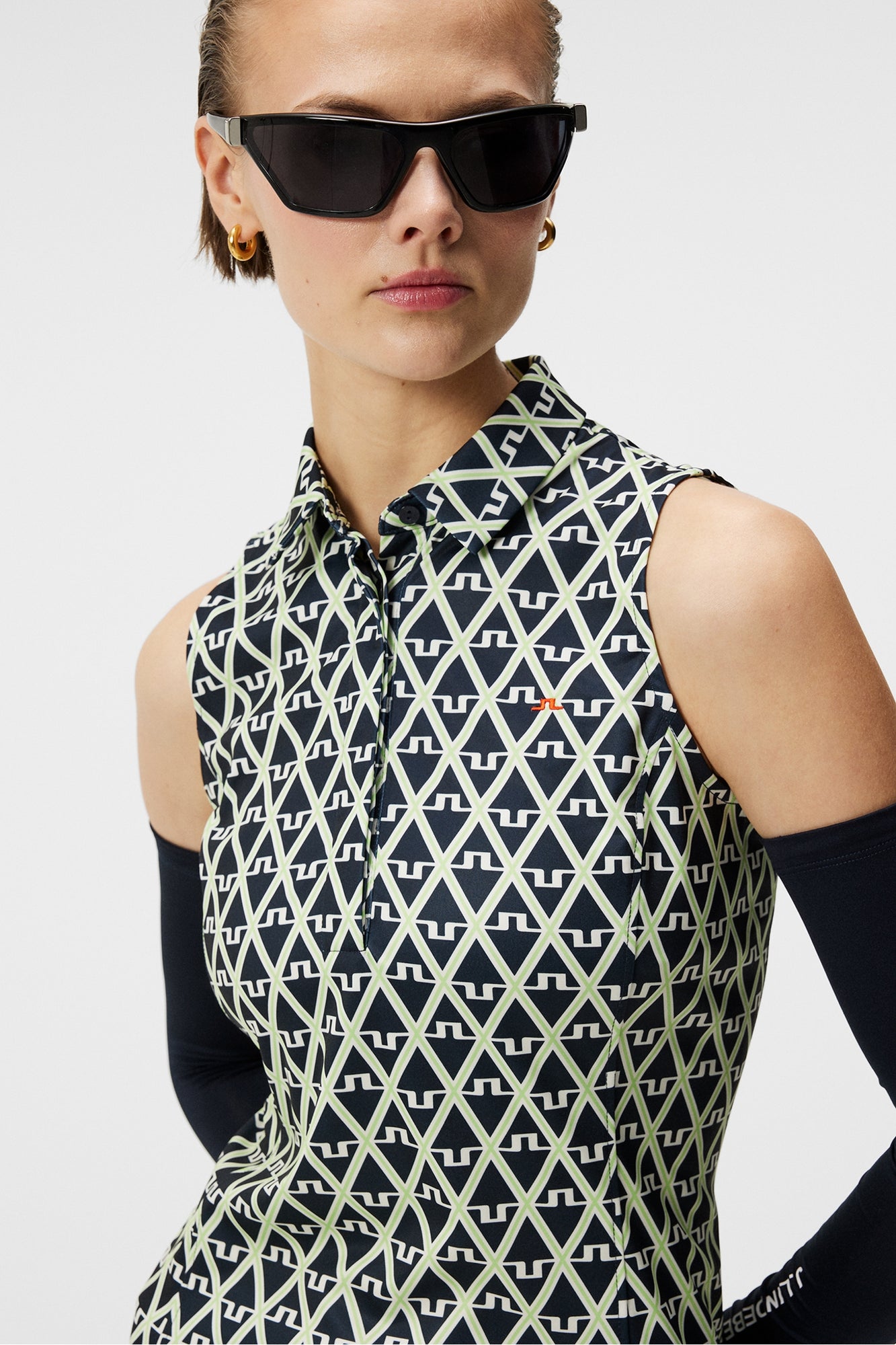 Women | Dena Print Sleeveless Top | Geo JL Navy