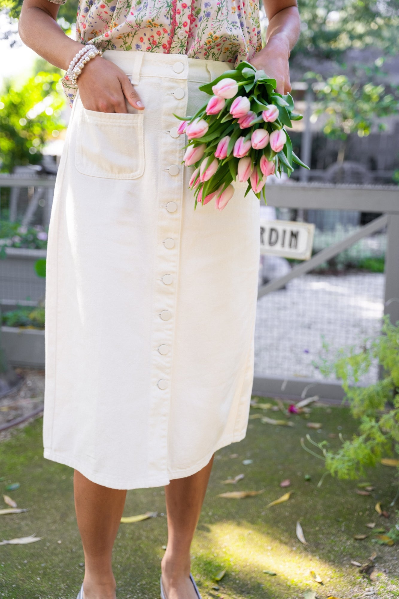 Women | Emma Denim Skirt | White