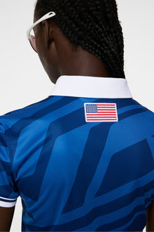 Women | Felicite Print Polo | Us Golf Blue