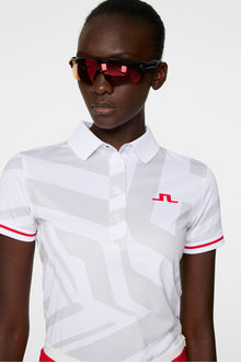 Women | Felicite Print Polo | Us Golf White
