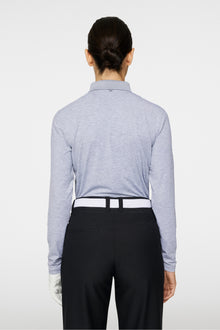 Women | Flor Long Sleeve Polo | Mediu | Medium Grey Melange