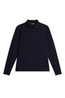 Women | Flor Long Sleeve Polo | Navy Melange