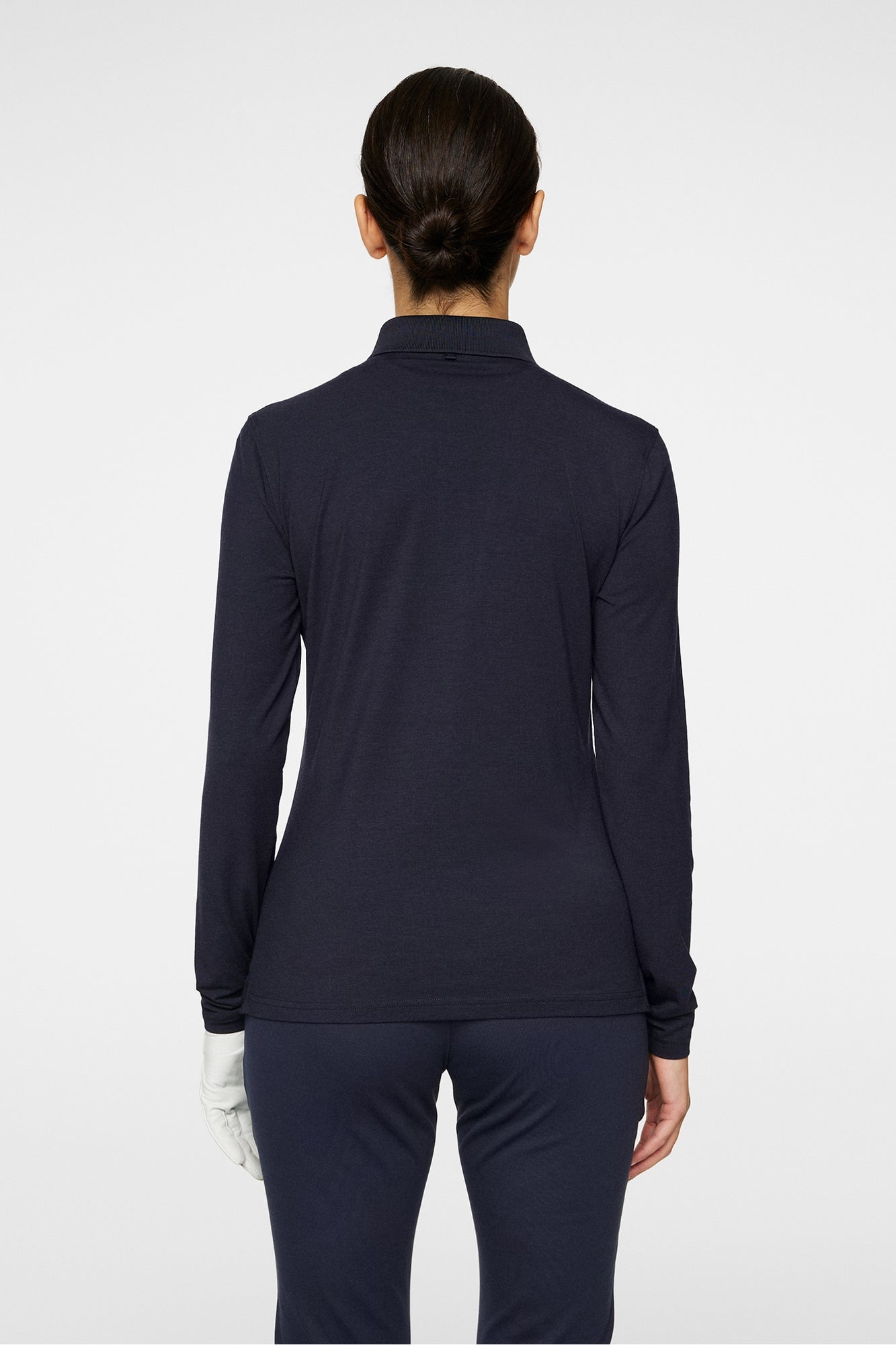 Women | Flor Long Sleeve Polo | Navy Melange