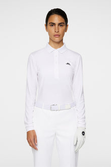 Women | Flor Long Sleeve Polo | White