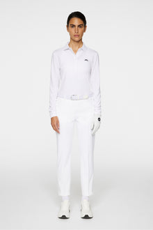 Women | Flor Long Sleeve Polo | White