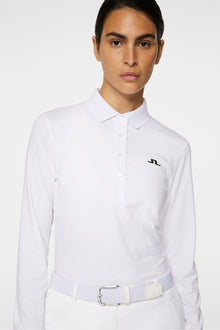 Women | Flor Long Sleeve Polo | White