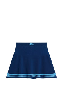 Women | Frida Stripe Knitted Skirt | Estate Blue