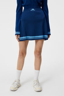 Women | Frida Stripe Knitted Skirt | Estate Blue