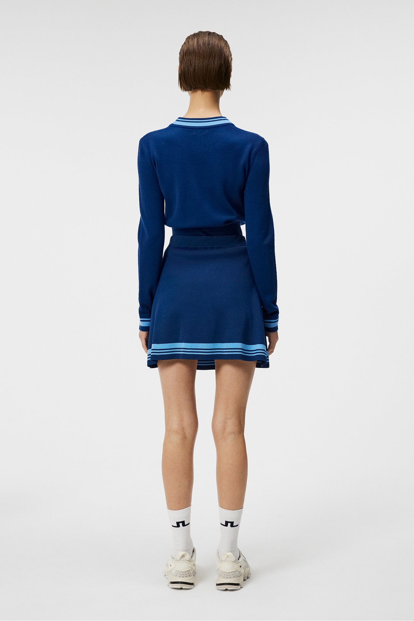 Women | Frida Stripe Knitted Skirt | Estate Blue
