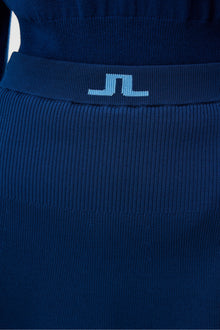 Women | Frida Stripe Knitted Skirt | Estate Blue