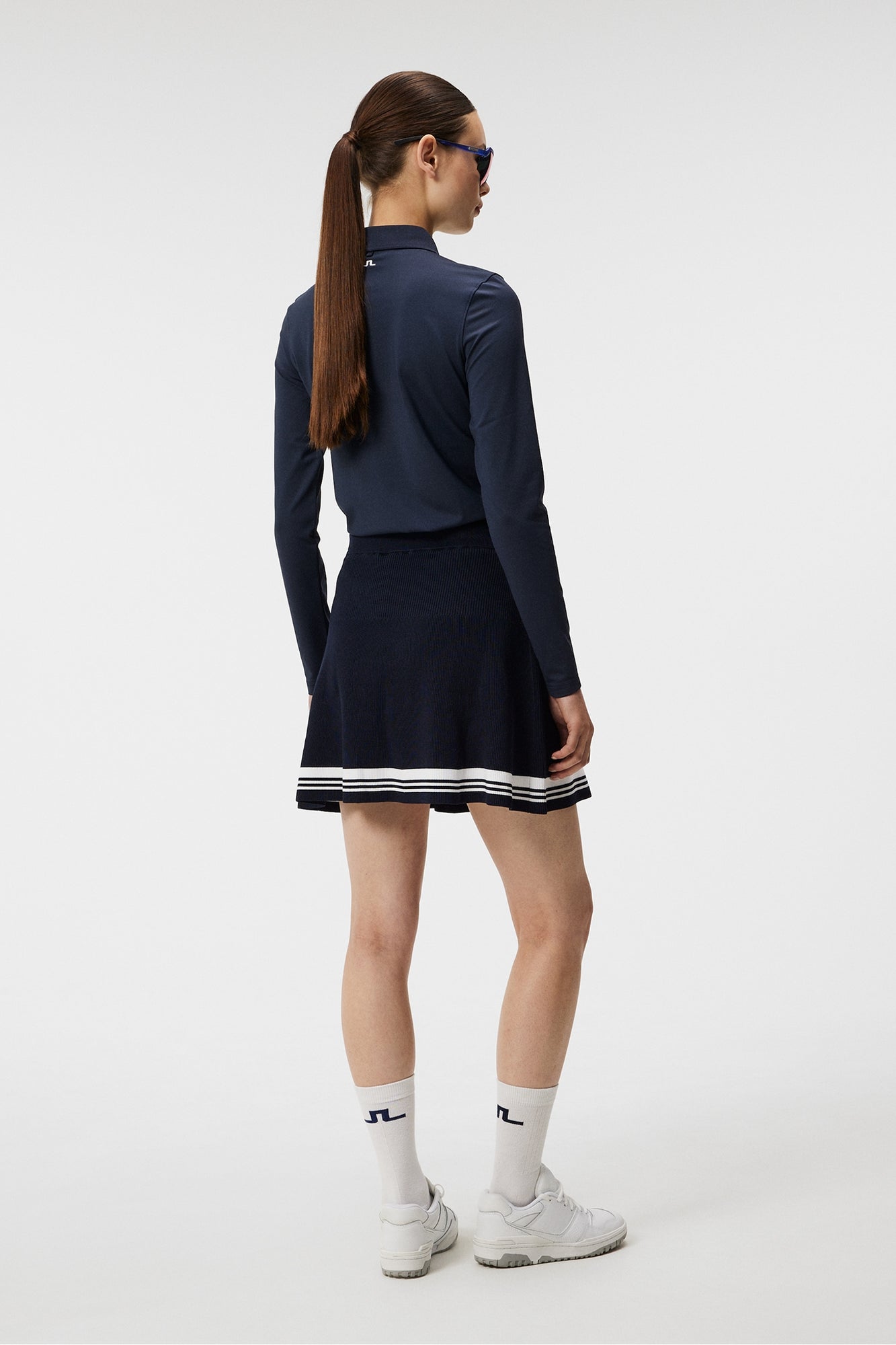Women | Frida Stripe Knitted Skirt | JL Navy