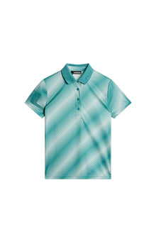 Women | Heidi Print Polo | Comb Teal M