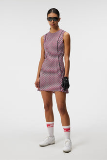 Women | Helena Print Dress | JL Micro Bridge Rose Red