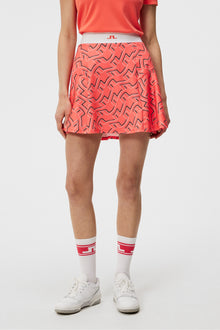 Women | Jane Print Skirt | Outline Bridge Wave Coral