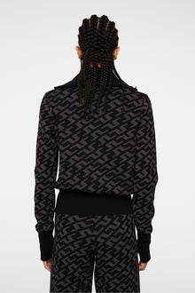 Women | Kerla Knitted Zip Sweater | Bias Bridge Black