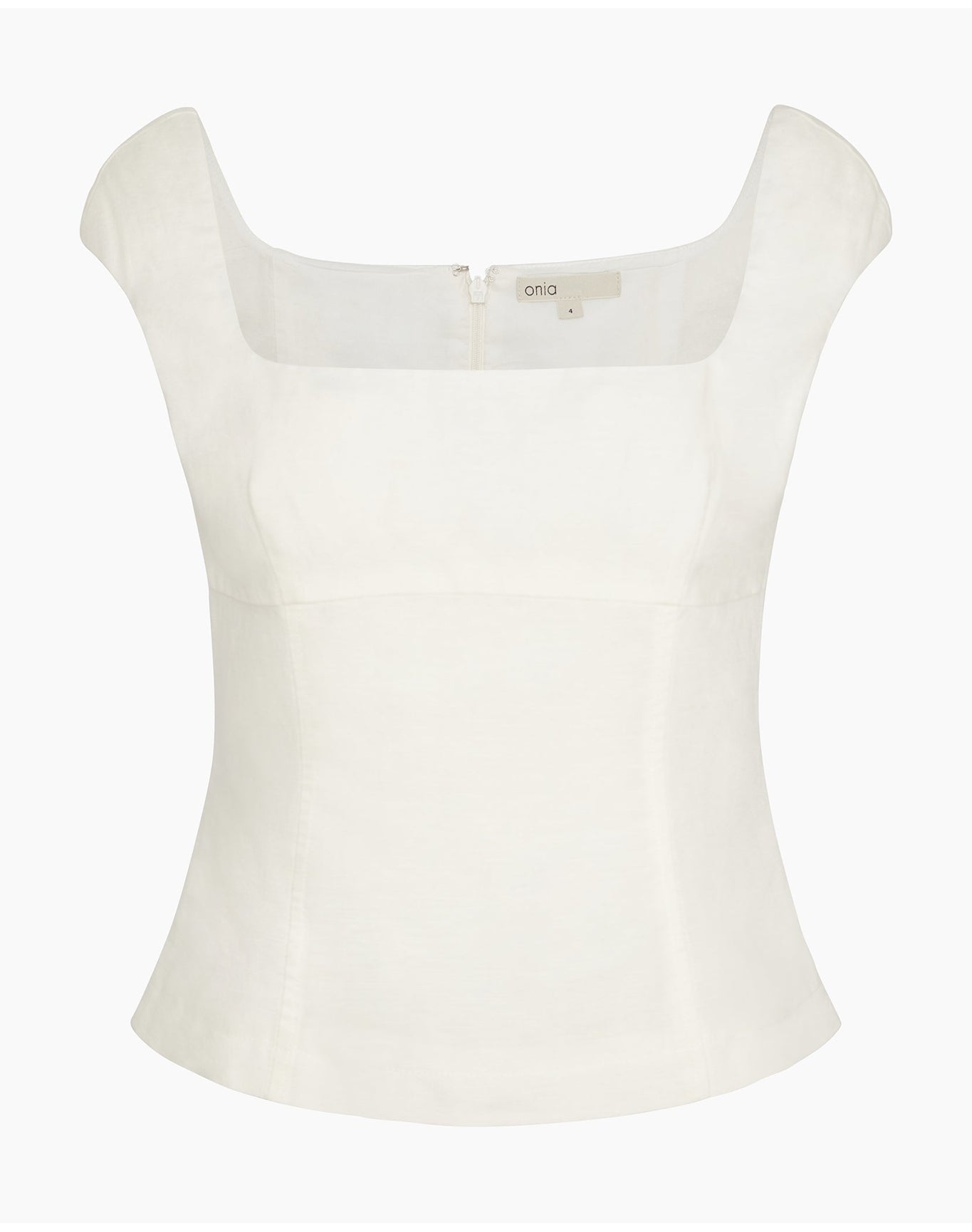 Women | Linen Peplum Top | White