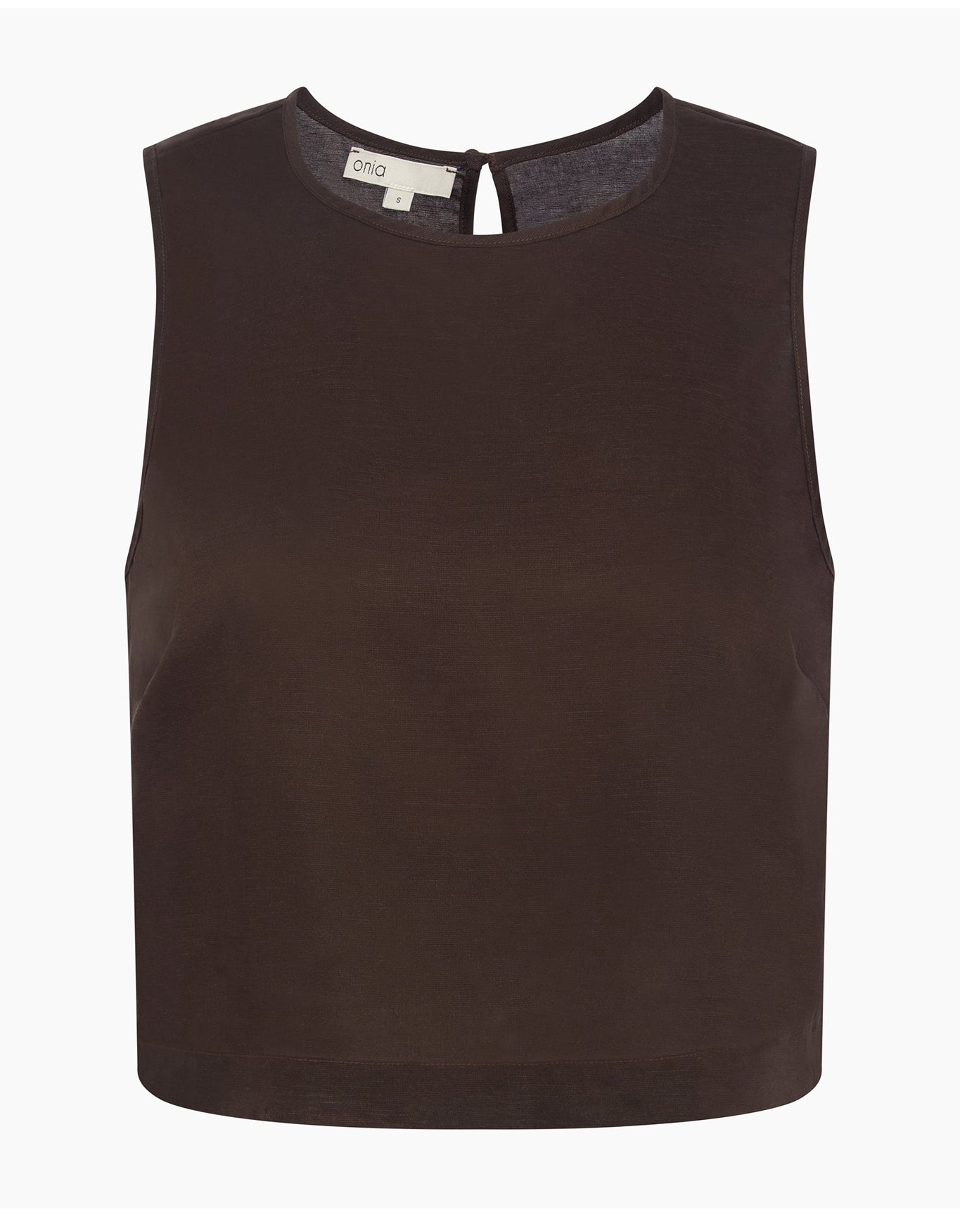 Women | Linen Shell Top | Dark Chocolate
