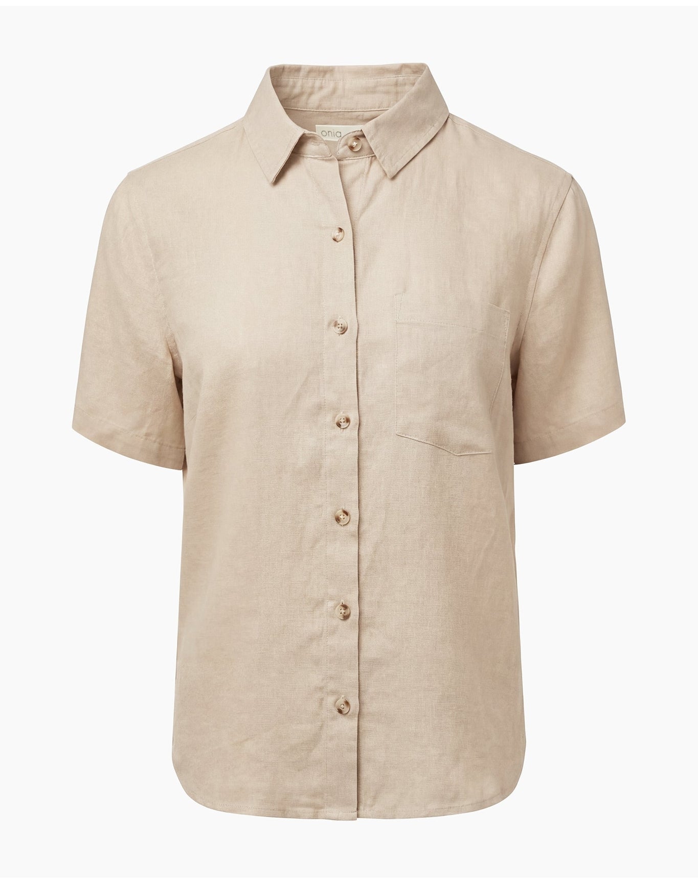 Women | Linen Short Sleeve Shirt | Flax