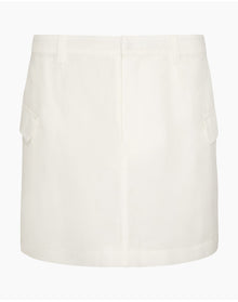 Women | Linen Utility Mini Skirt | White