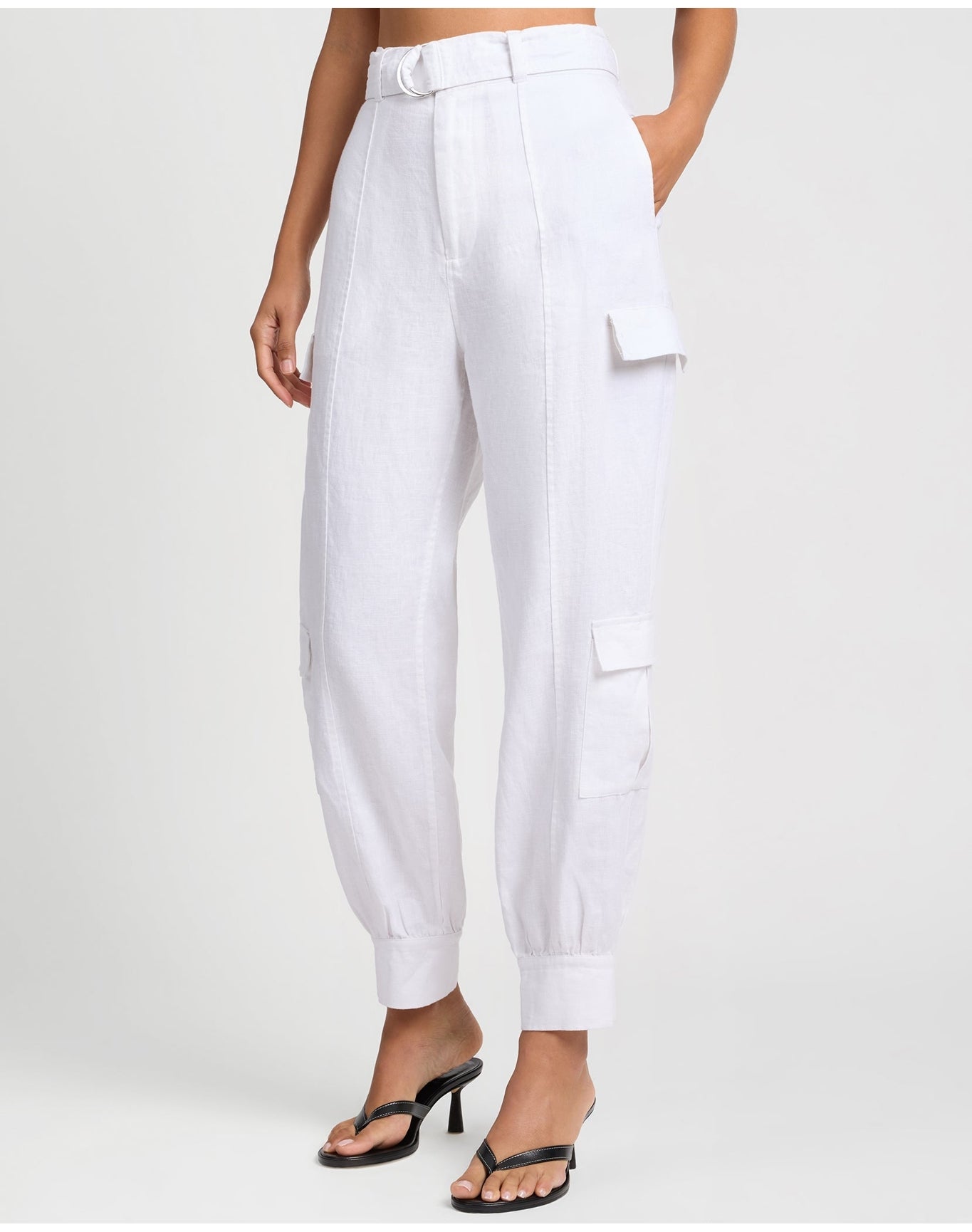 Women | Linen Utility Pant | White