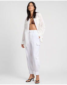 Women | Linen Utility Pant | White