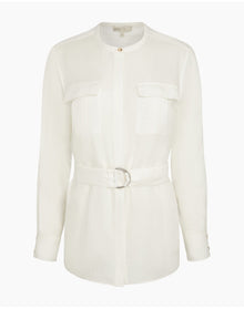 Women | Linen Utility Shirt | White